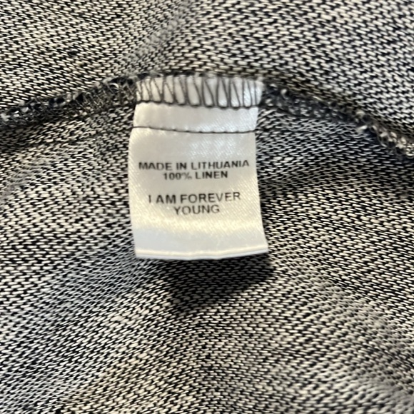 FLAX Linen Skirt in Navy Blue and White Weave in Size P - Picture 7 of 9